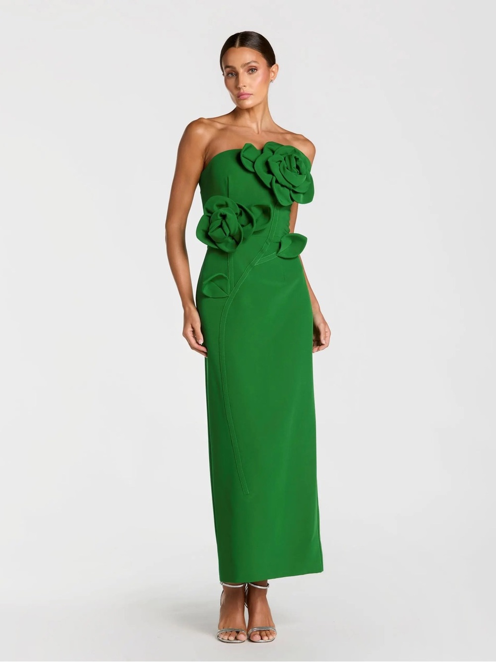 Mac Duggal *current season* NWT sz 12 Strapless Green Floral Dress